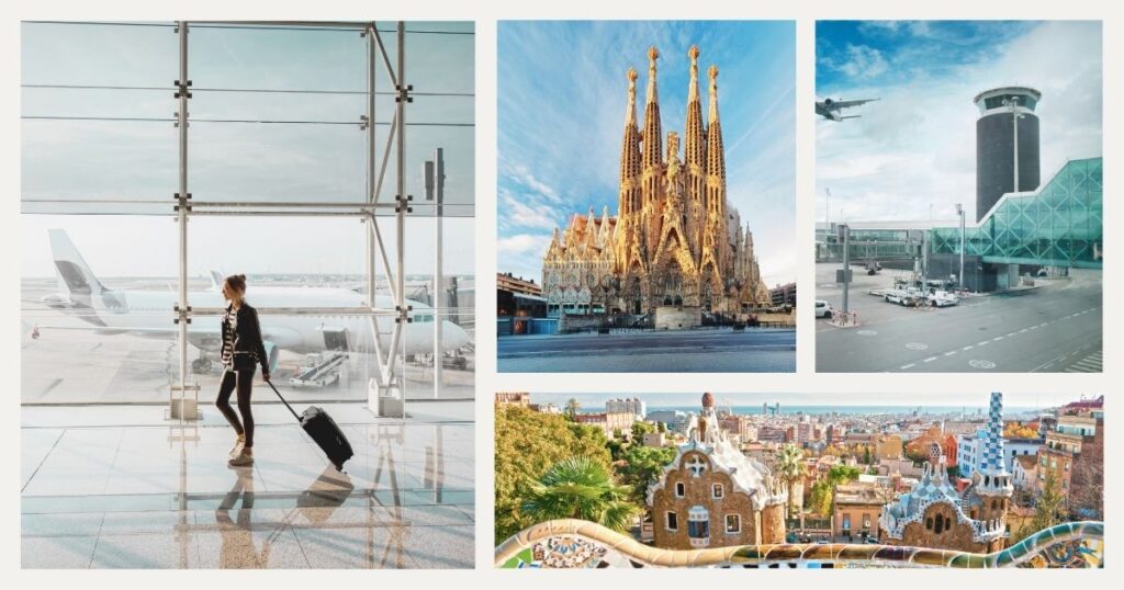 woman leaving the Barcelona airport 