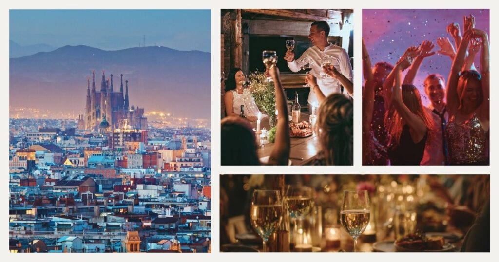 people having fun on a typical Barcelona nightlife