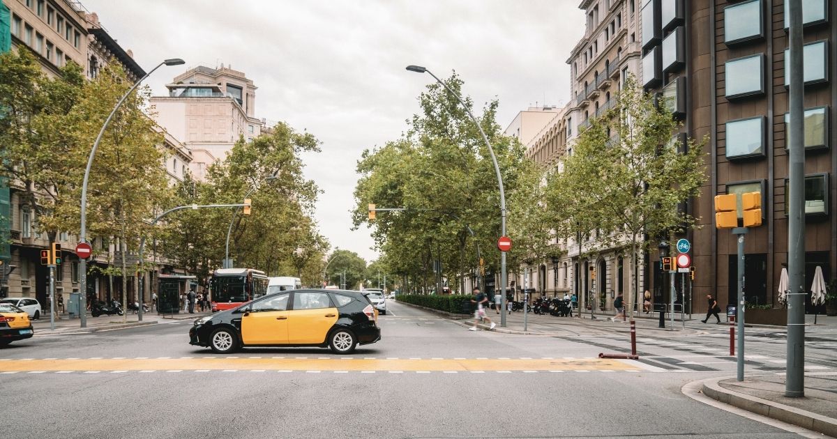 taxi in Barcelona streets