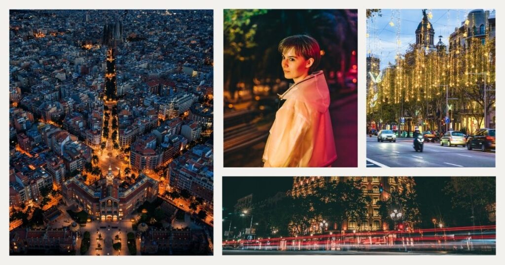 young woman enjoying the nightlife in Barcelona