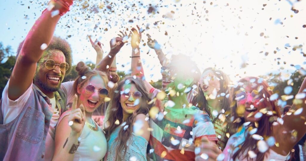 young people enjoying a festival in Barcelona
