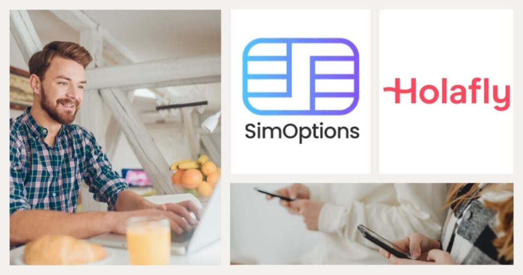 hombre comparando la cobertura de Simoptions vs Holafly esim