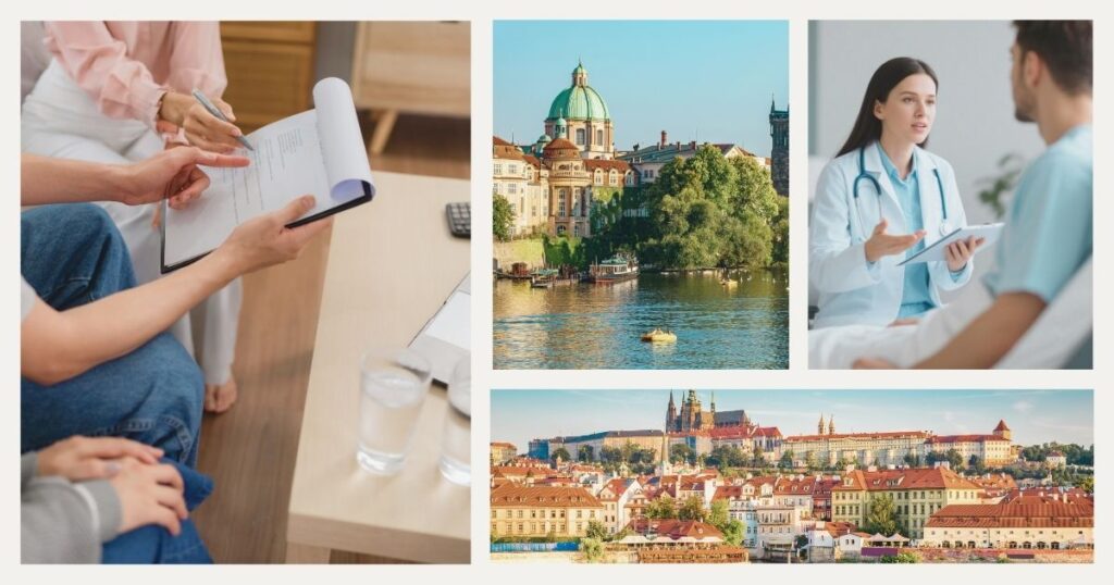 hombre usando el seguro medico en Republica Checa