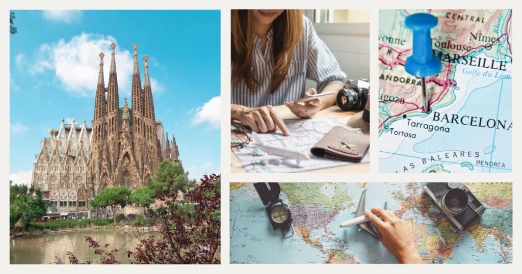 woman planning trip to Barcelona