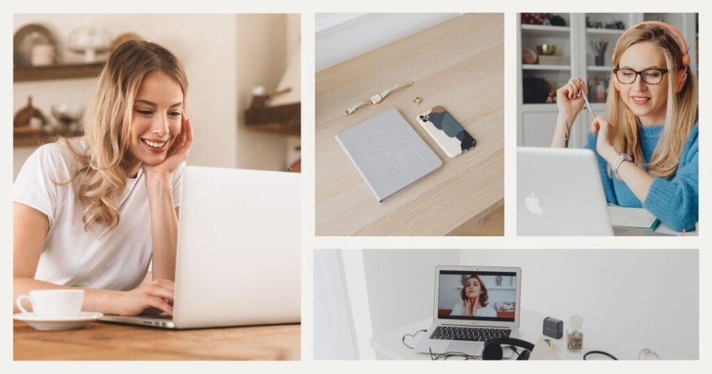 mujeres nomadas digitales usando herramientas de trabajo remoto