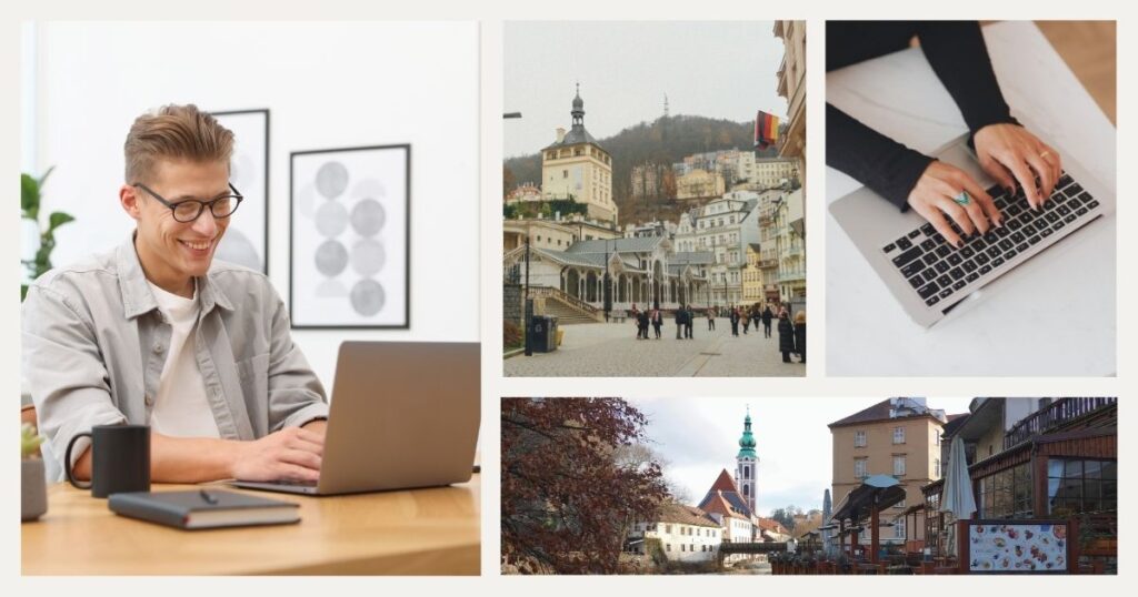 hombre navegando en internet en República Checa