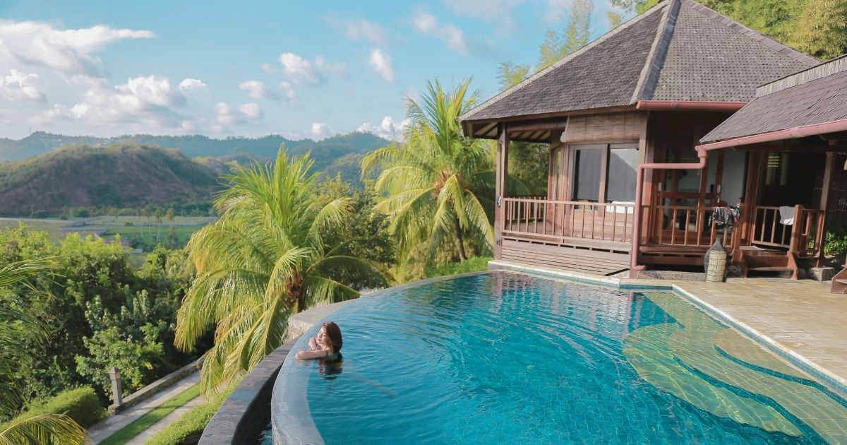solo female traveler relaxing in Bali