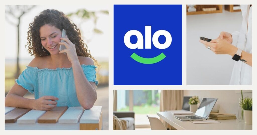 mujer usando su celular con esim