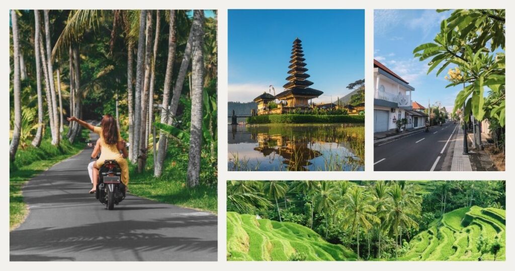 people getting around Bali with an scooter