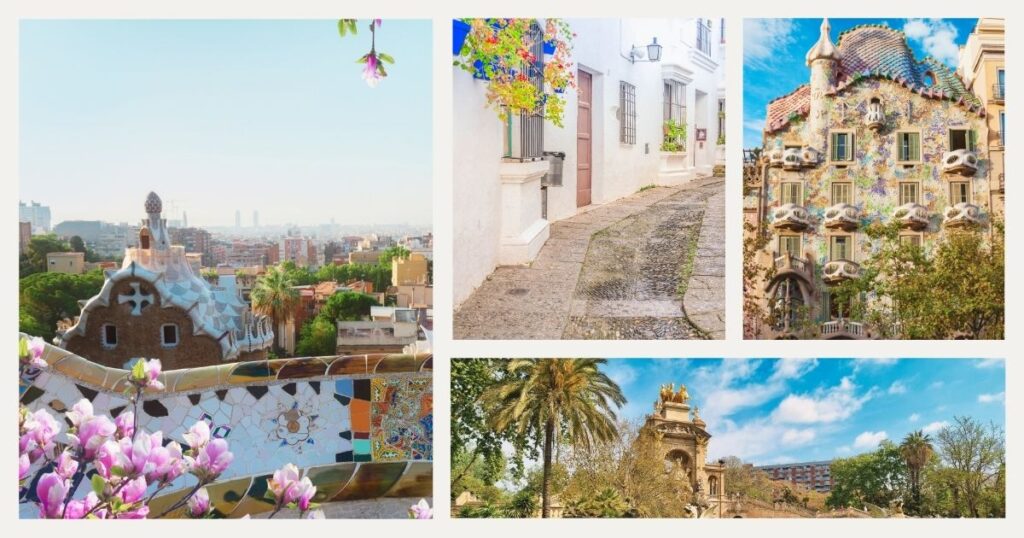 beautiful views of Barcelona in Spring