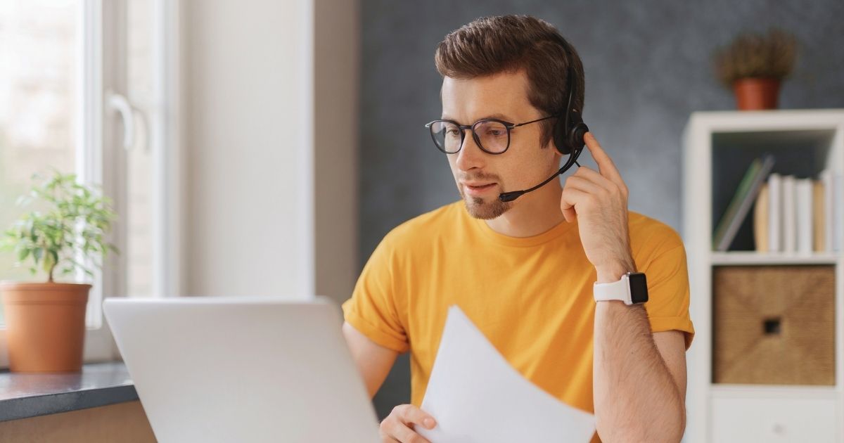 young man working remotely from Barcelona