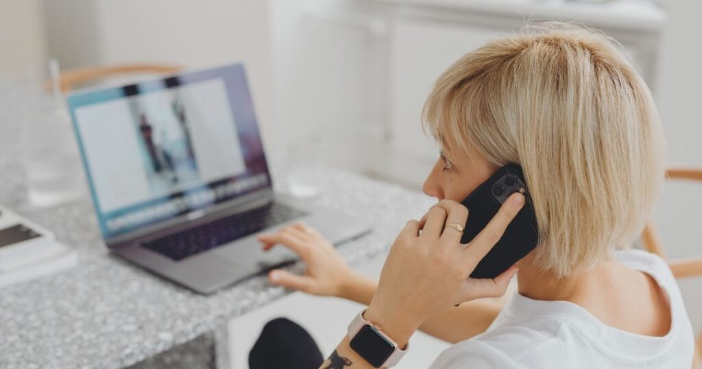 woman talking on the phone 