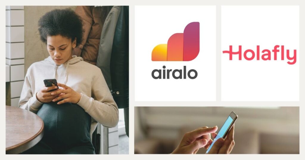 woman comparing Airalo vs Holafly