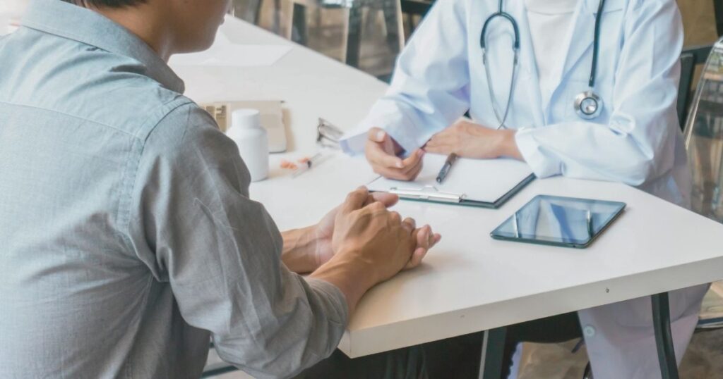 man getting a travel insurance for Czech Republic