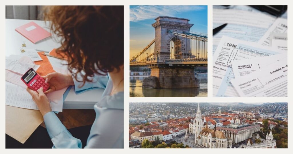 mujer calculando los impuestos en Hungria