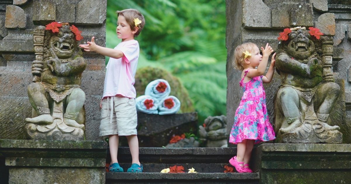 kids exploring a park in Bali