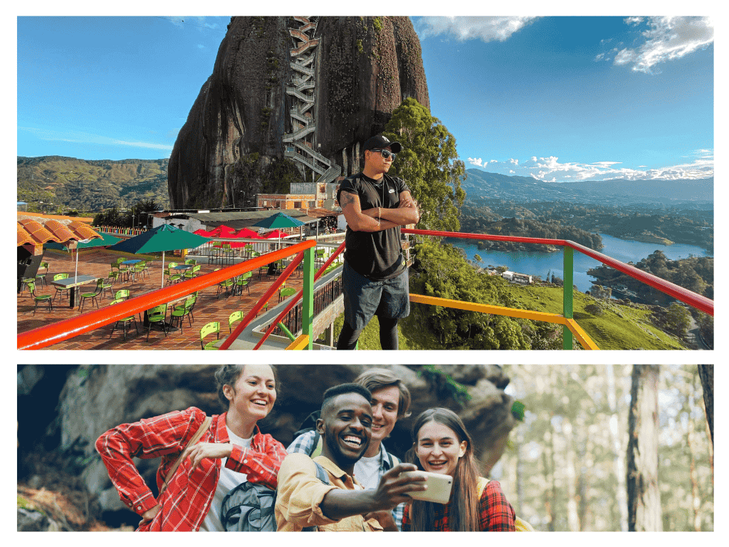 turista-guatape-viajeros-selfie-requisitos-viajar-chile-colombia