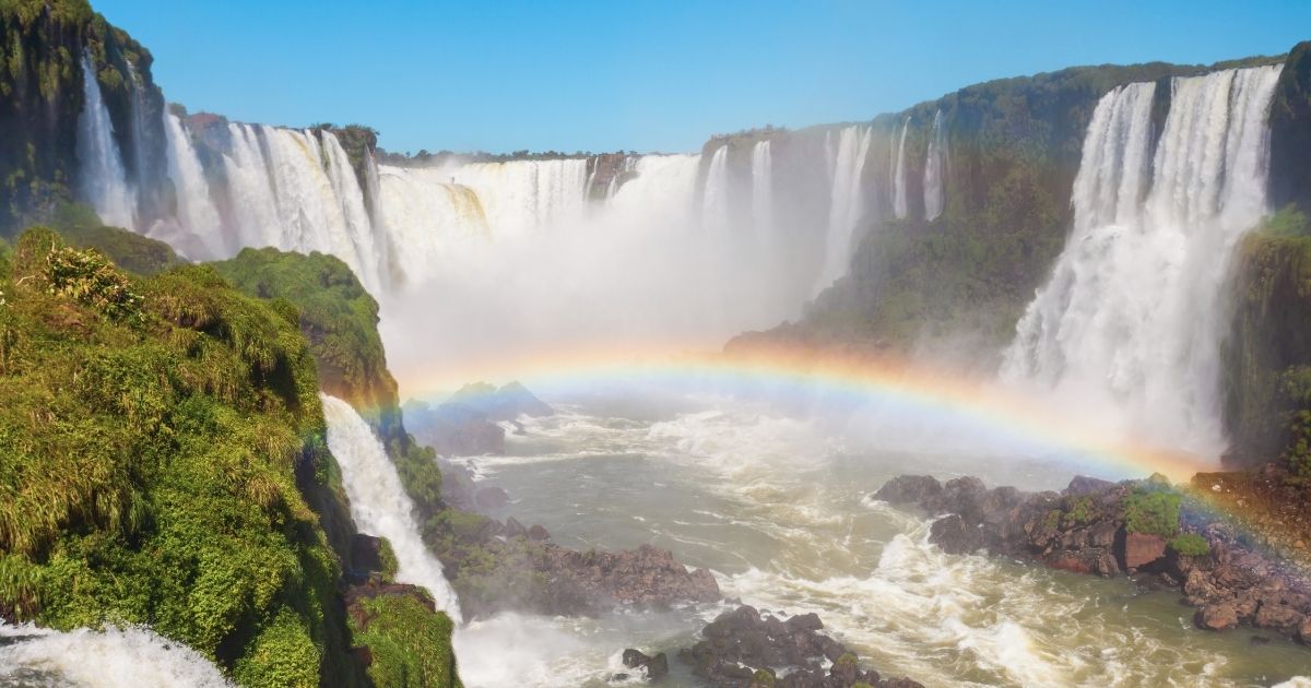 nice view of the Iguassu Falls in South America