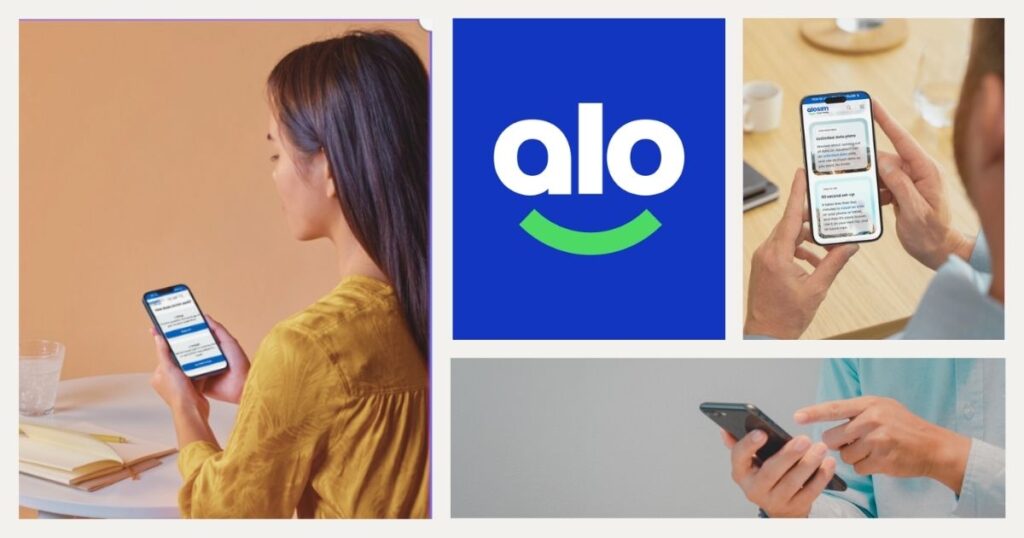 woman checking Alosim esim reviews