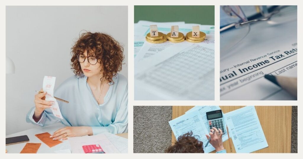 woman calculating the dual income taxation in the USA