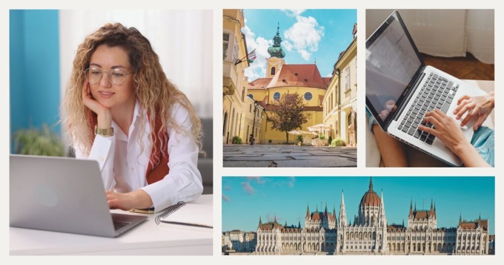 mujer joven disfrutando de la calidad del internet en Hungria