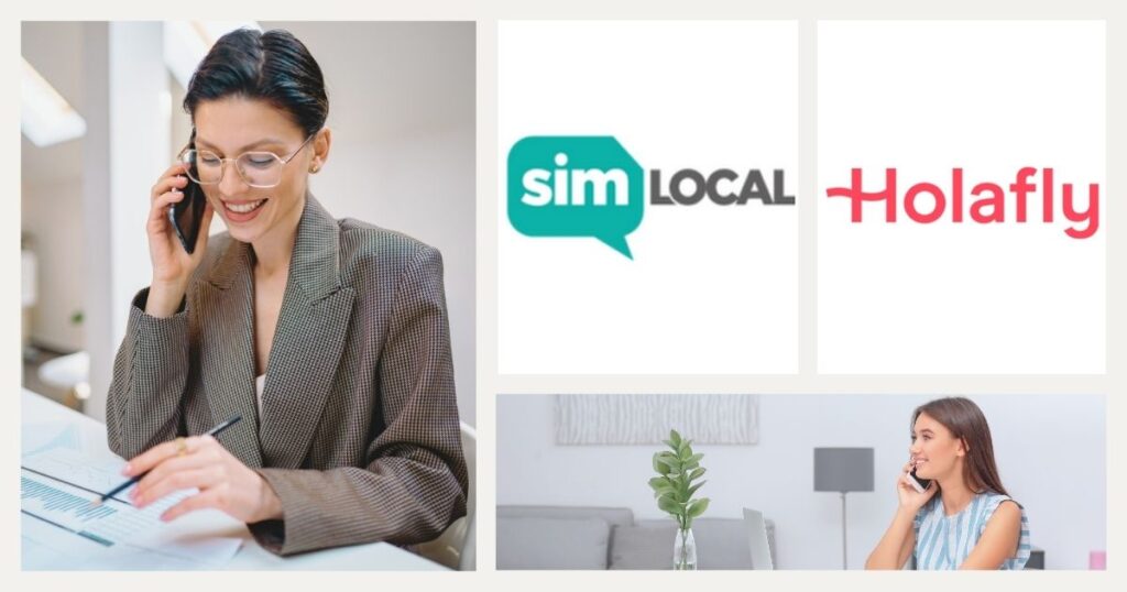 mujeres satisfechas usando Simlocal y Holafly esim