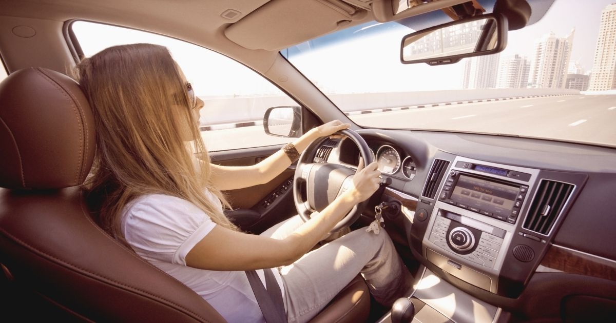 woman driving in Hungary