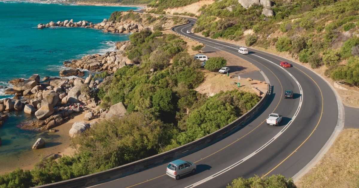 car driving in South Africa road
