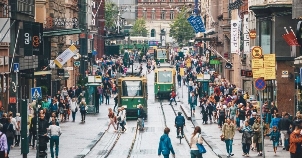 una de las calles mas seguras de Finlandia