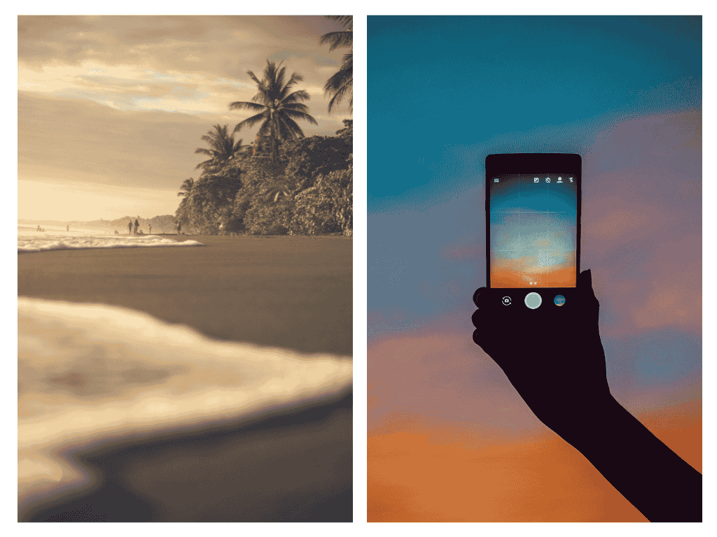 playa-costarricense-smartphone-atardecer-requisitos-viajar-ecuador-costa-rica