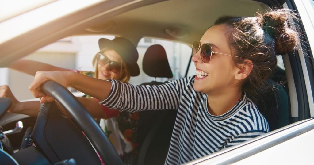 woman driving in Hungary