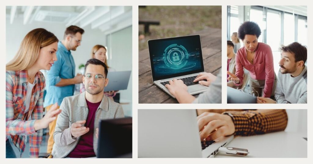 personas trabajando con ciberseguridad