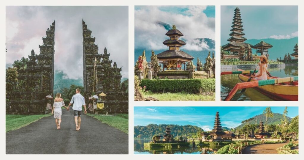 turistas felices explorando Bali