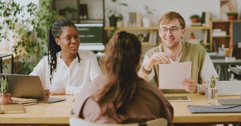recruiters interviewing team members