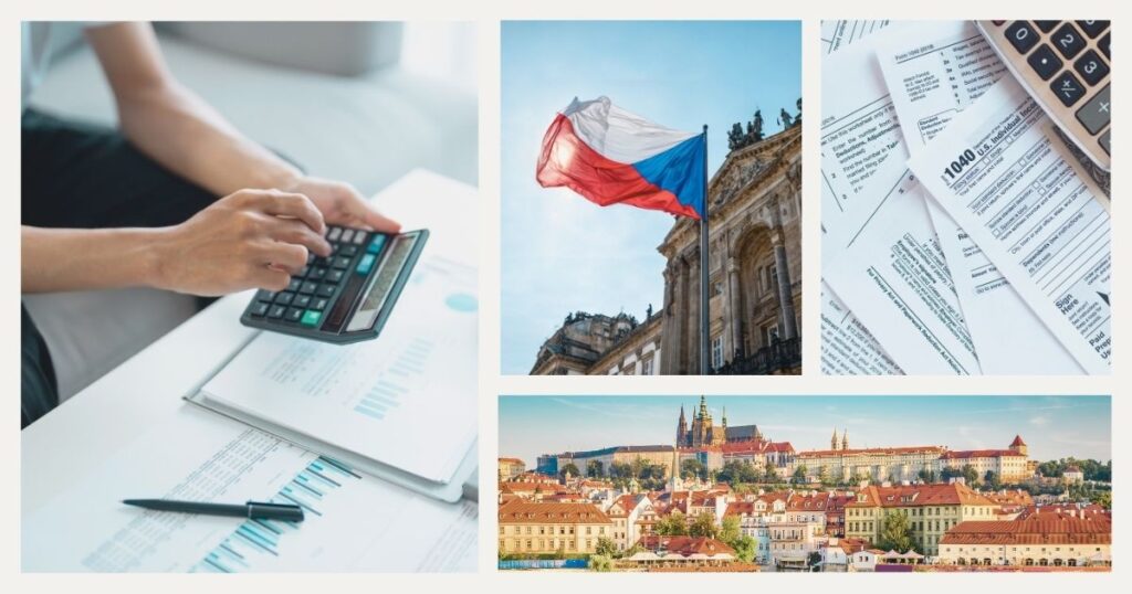 person calculating taxes to pay in Czech Republic