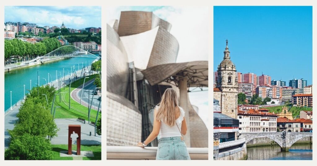 mujer disfrutando de paseo en Bilbao