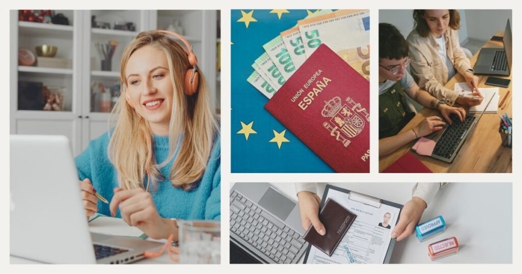 personas disfrutando de sus vidas en España con una visa