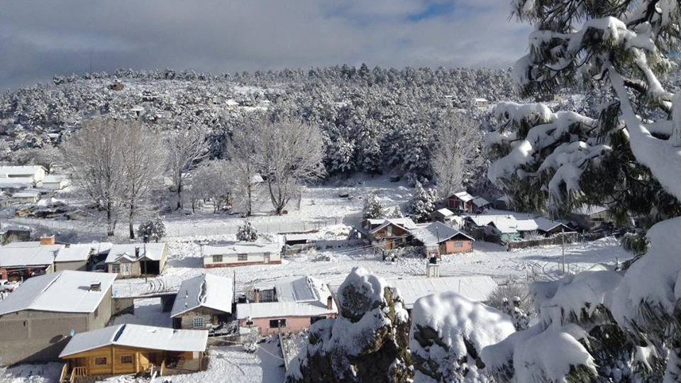 Caída de nieve en Creel