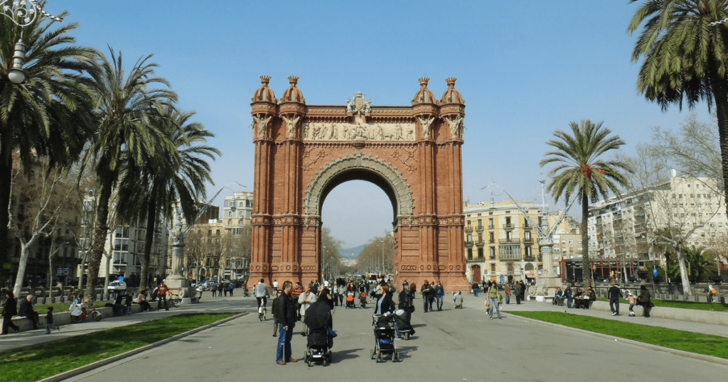 People exploring Barcelona city