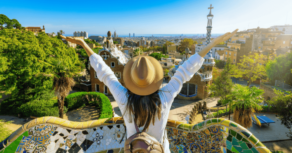 woman travelling in barcelona spain